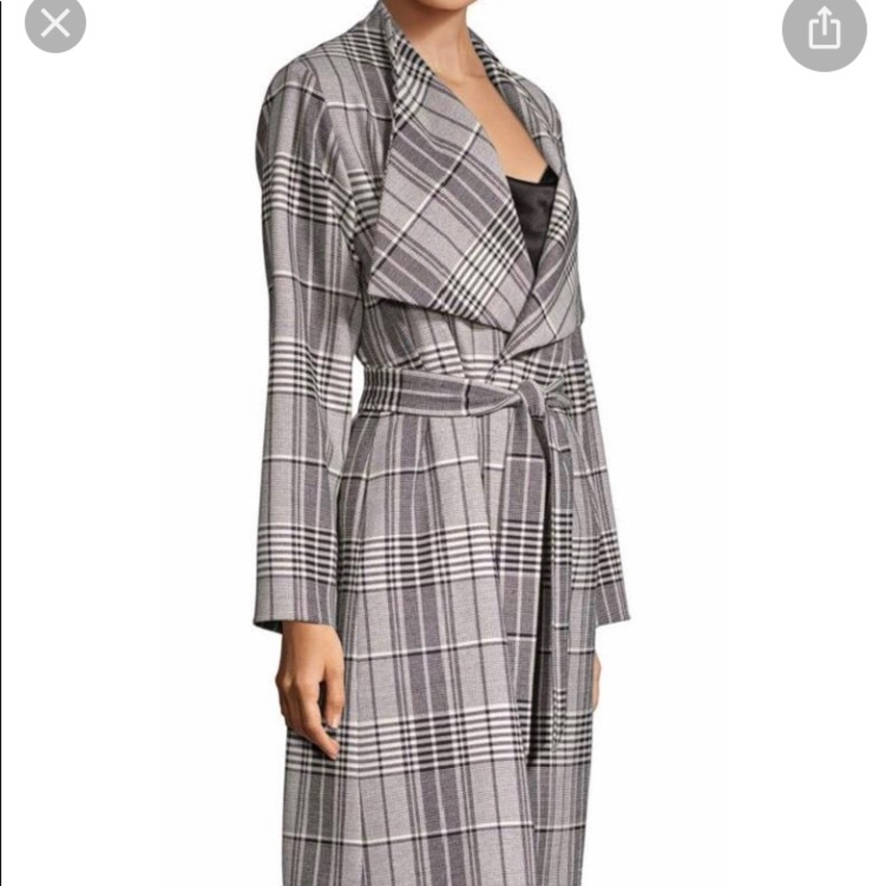 Alice and olivia Ginny plaid wrap jacket size Sm